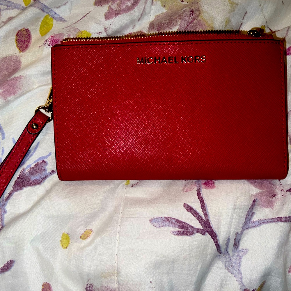 Red Michael kors wallet